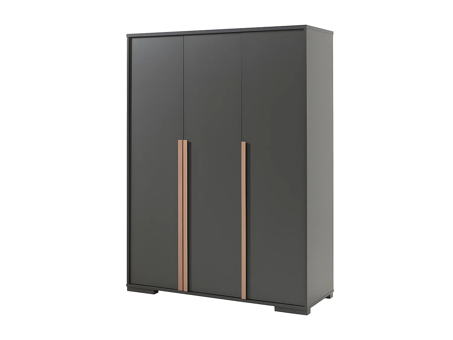 Pack - Lit Enfant, Chevet, Armoire & Bureau "London" Gris Anthracite