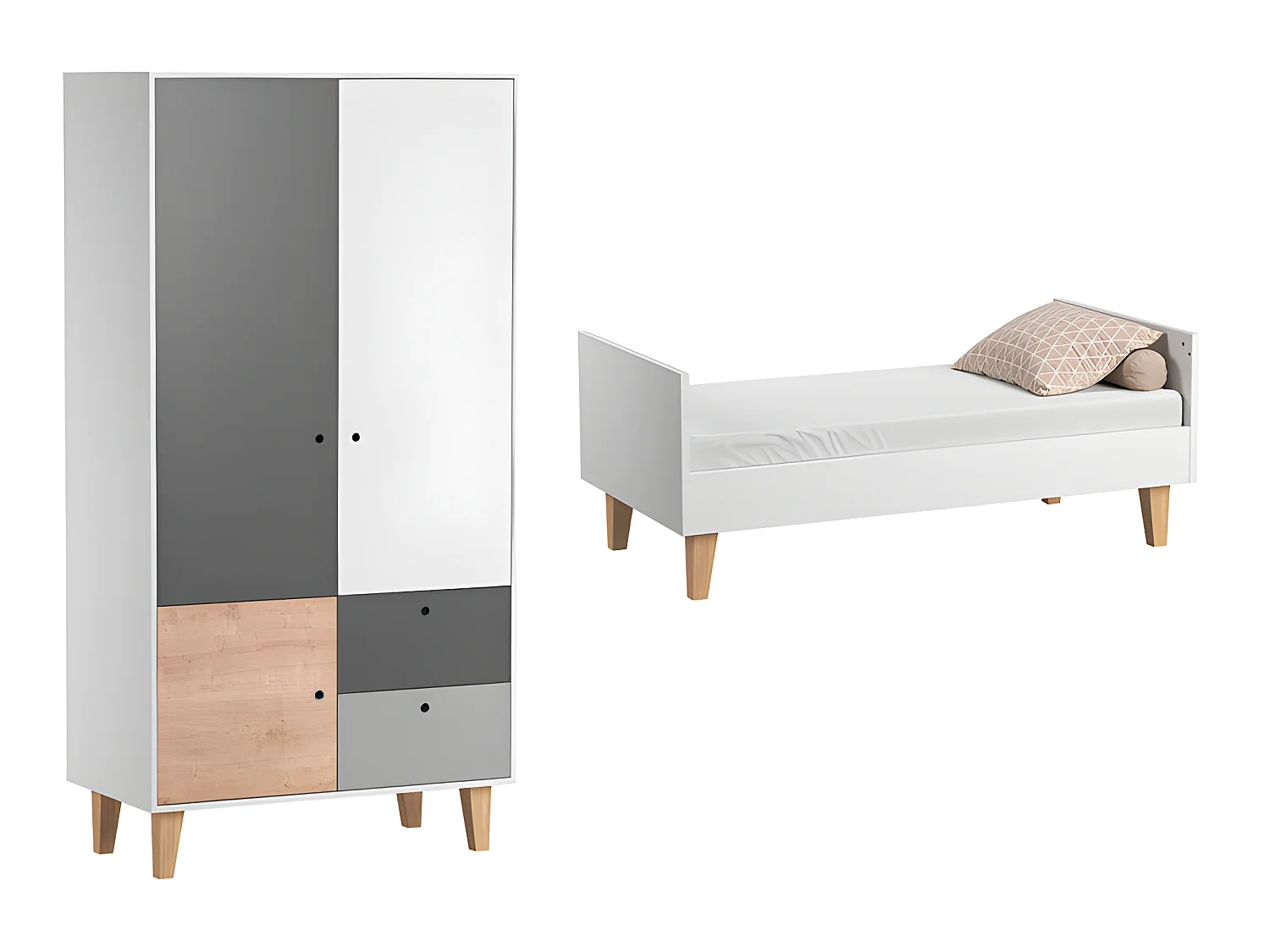 Lit bébé évolutif et Armoire Concept Bois