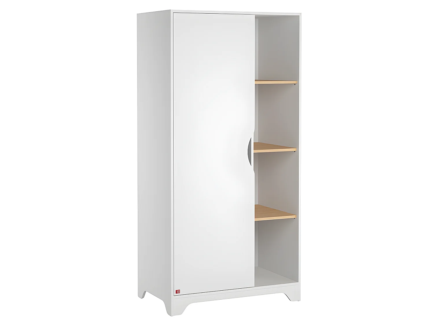 Chambre complète lit bébé - commode à langer - armoire 1 porte Leaf Blanc et bois