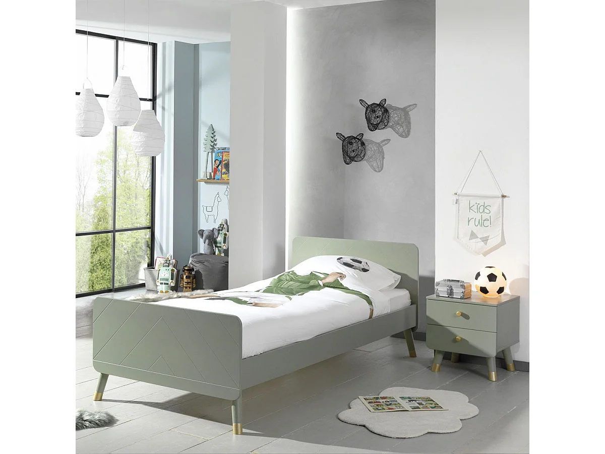 Pack - Lit Enfant & Chevet "Billy" 90x200cm Vert