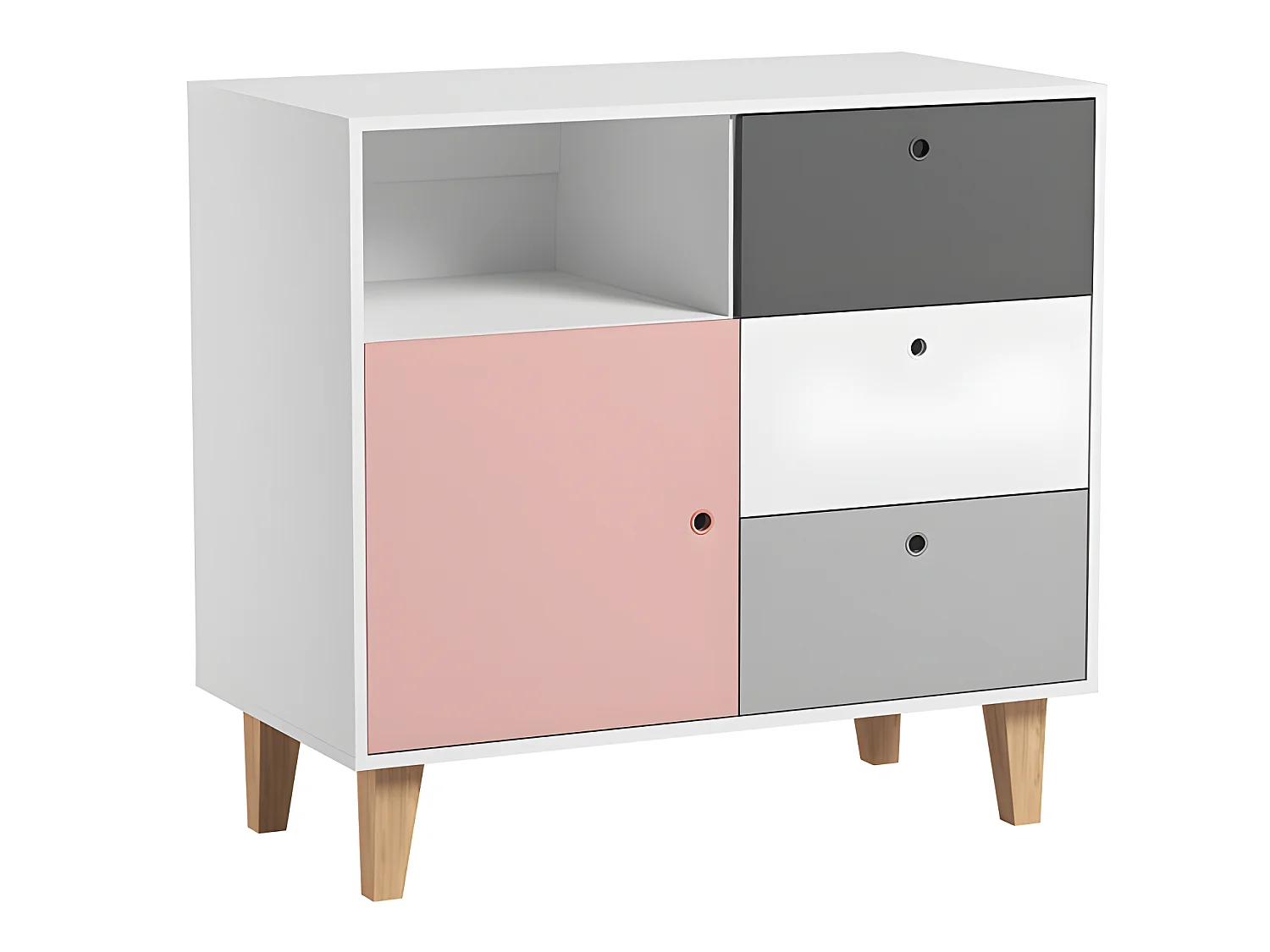 Chambre complète lit bébé - commode à langer - armoire Concept Rose