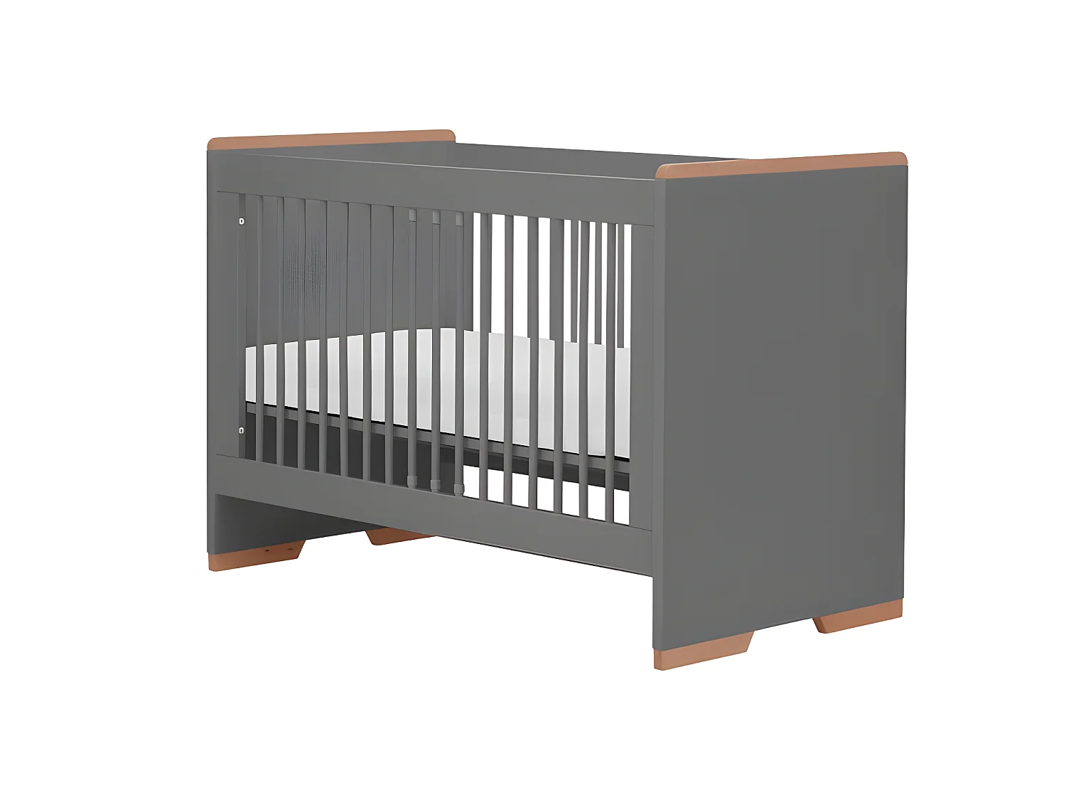 Lit bébé et Armoire Snap Gris et bois