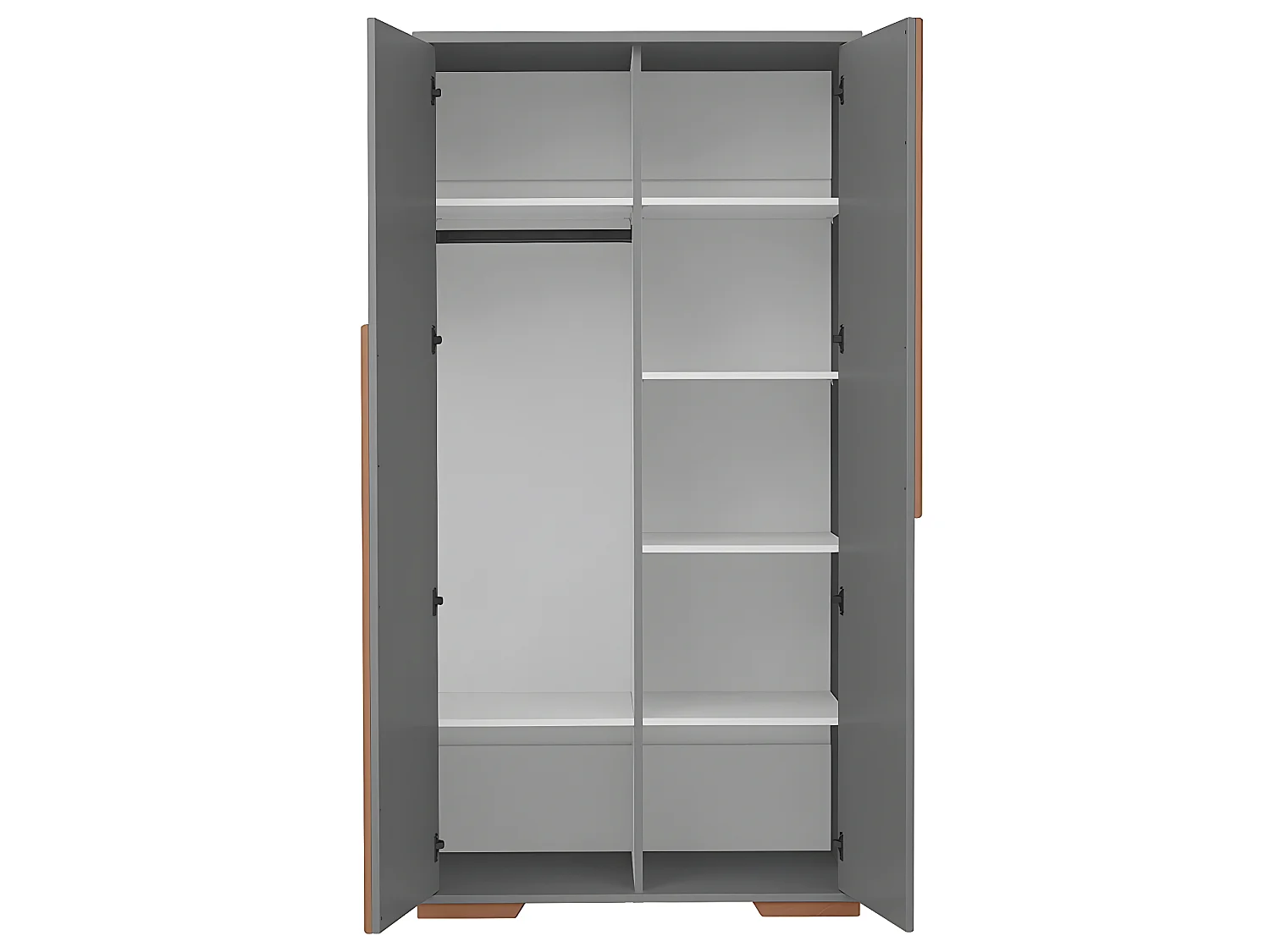 Lit bébé et Armoire Snap Gris et bois