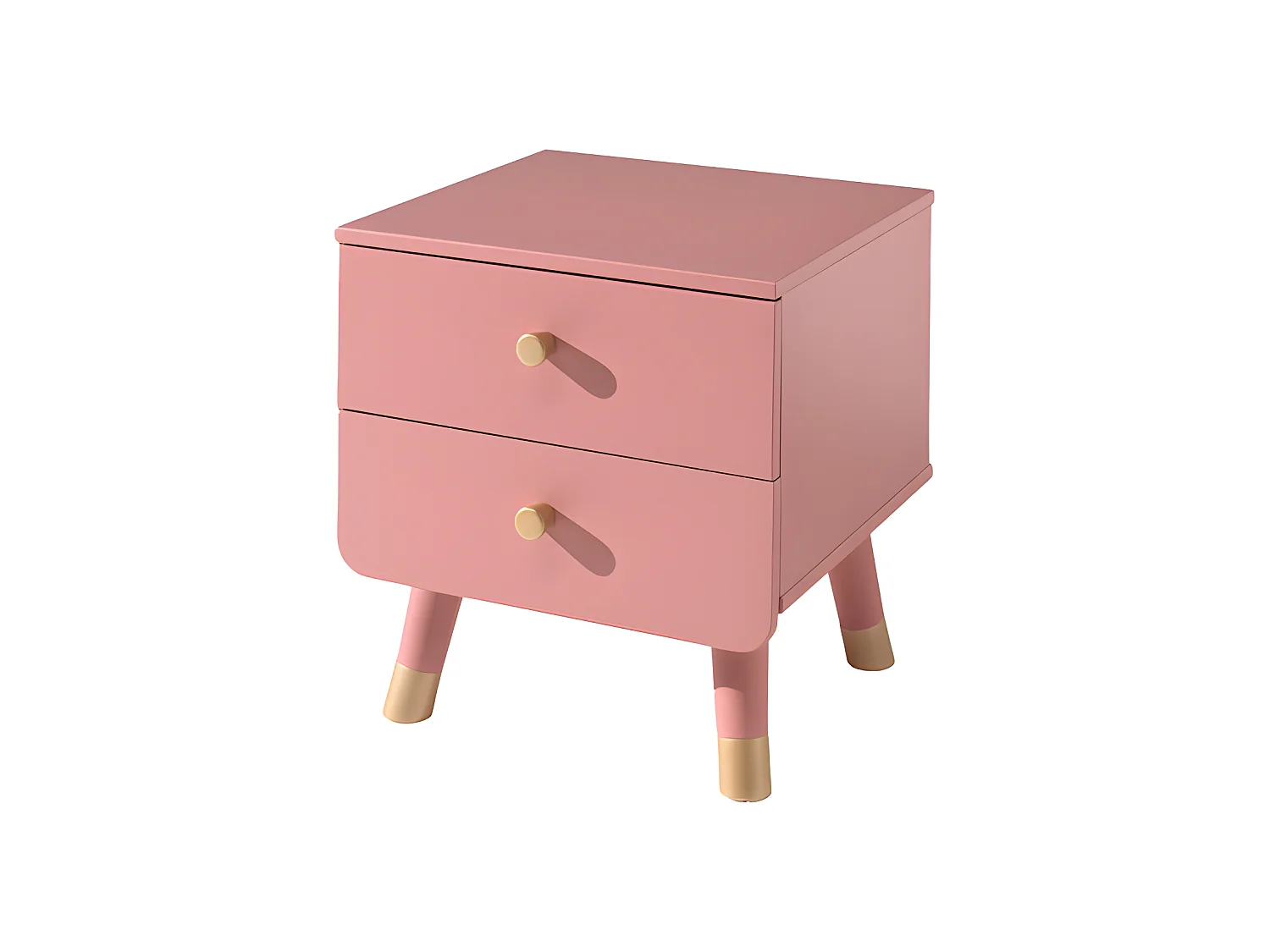 Pack - Lit Enfant & Chevet "Billy" 90x200cm Rose