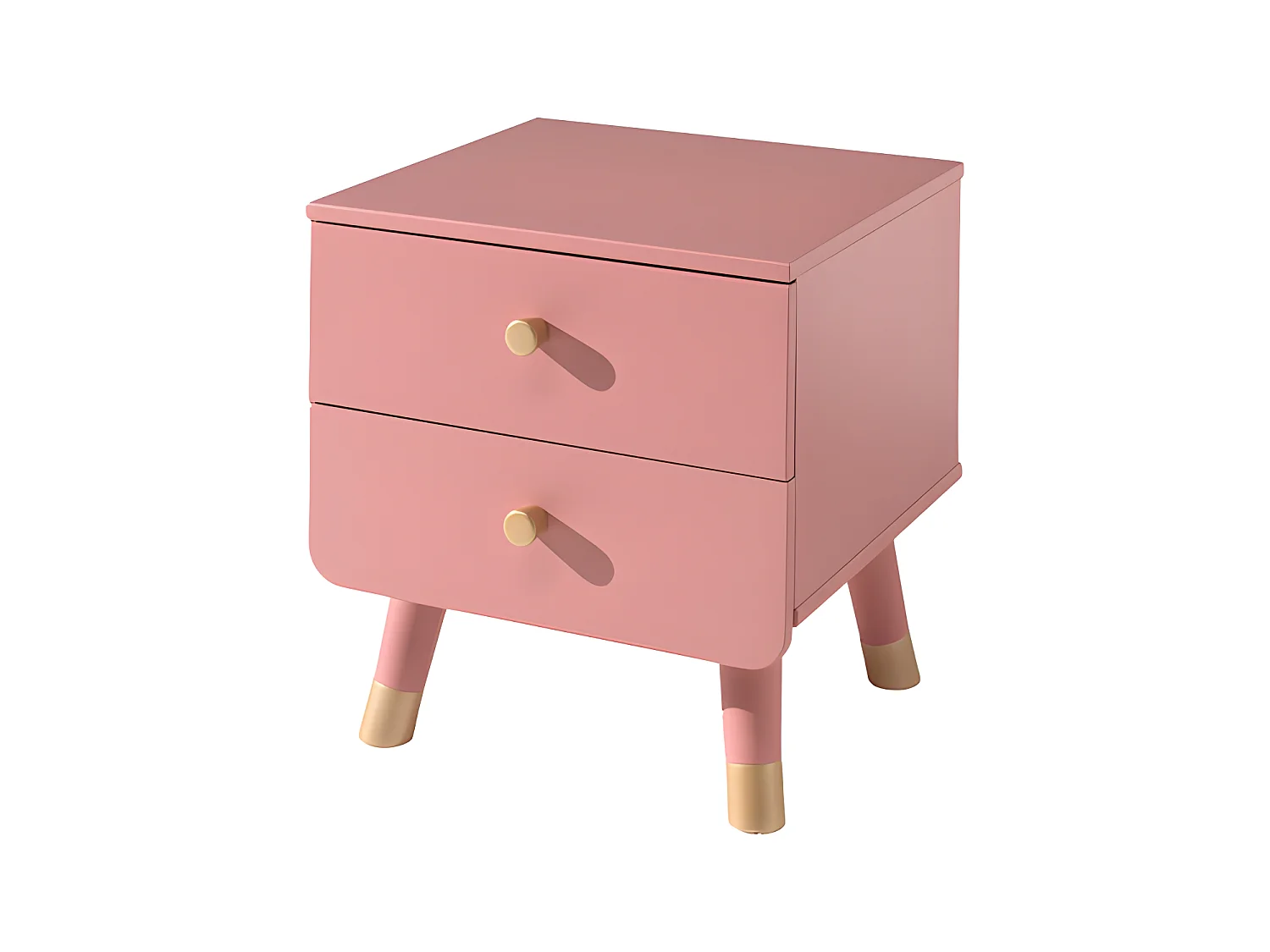 Pack - Lit Enfant & Chevet "Billy" 90x200cm Rose