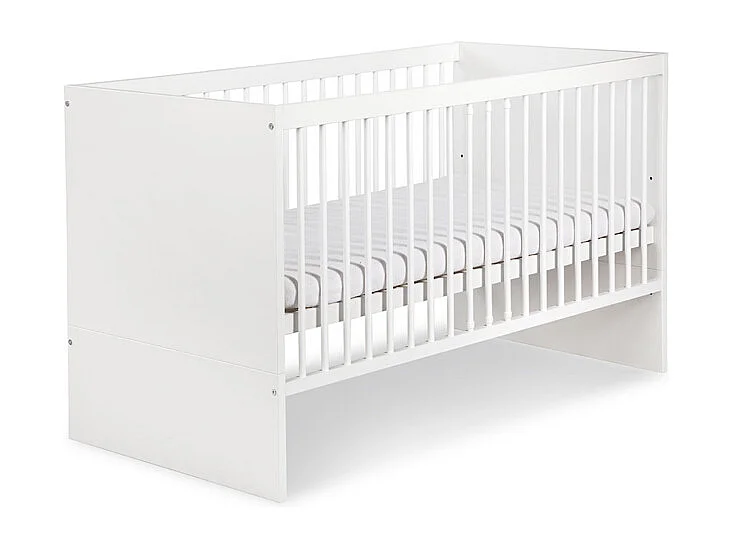 Lit bébé évolutif et commode à langer LittleSky by Klups Dalia - Blanc