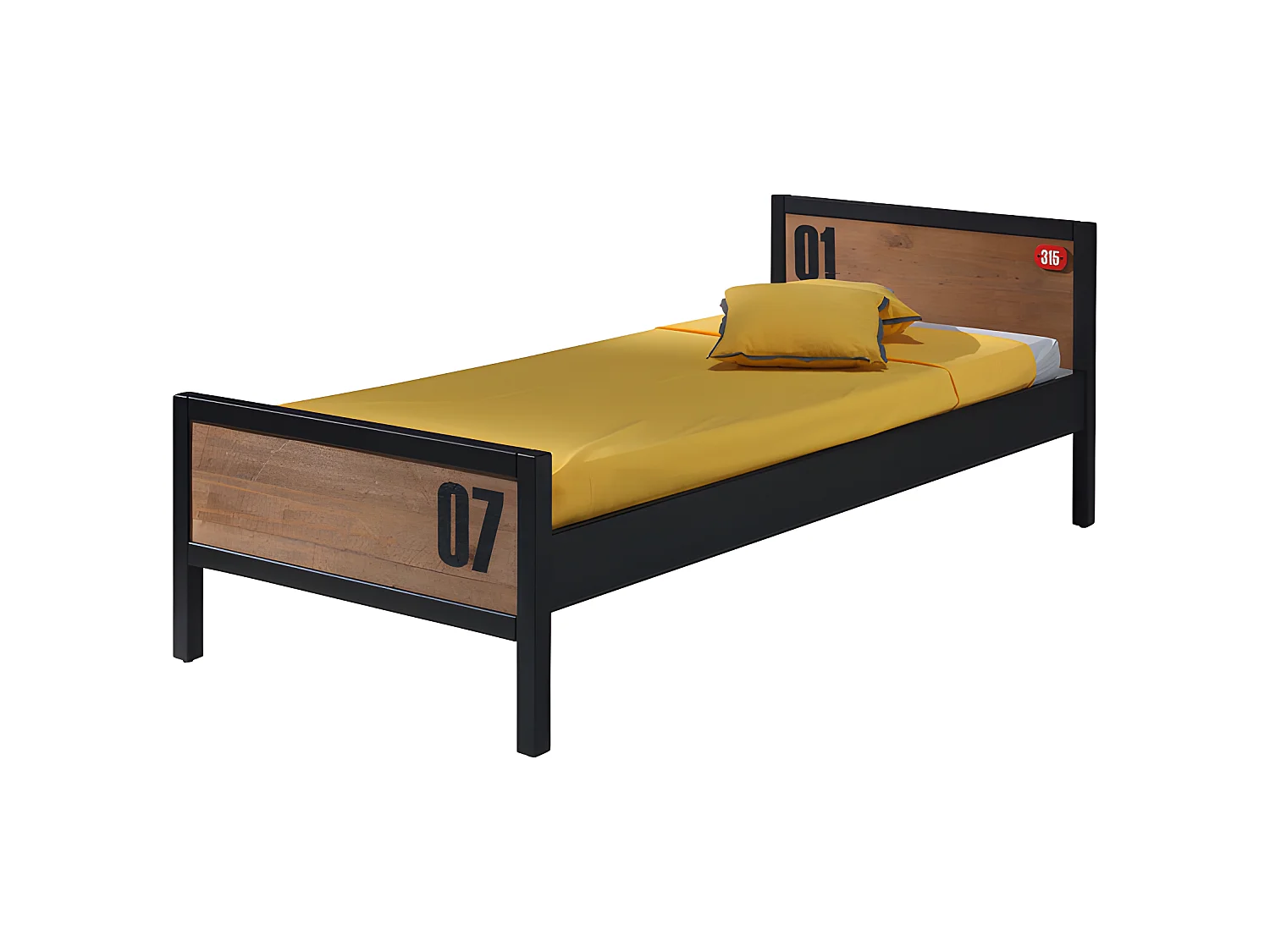 Chambre Complète Enfant 5 Pièces "Alex" Marron & Noir