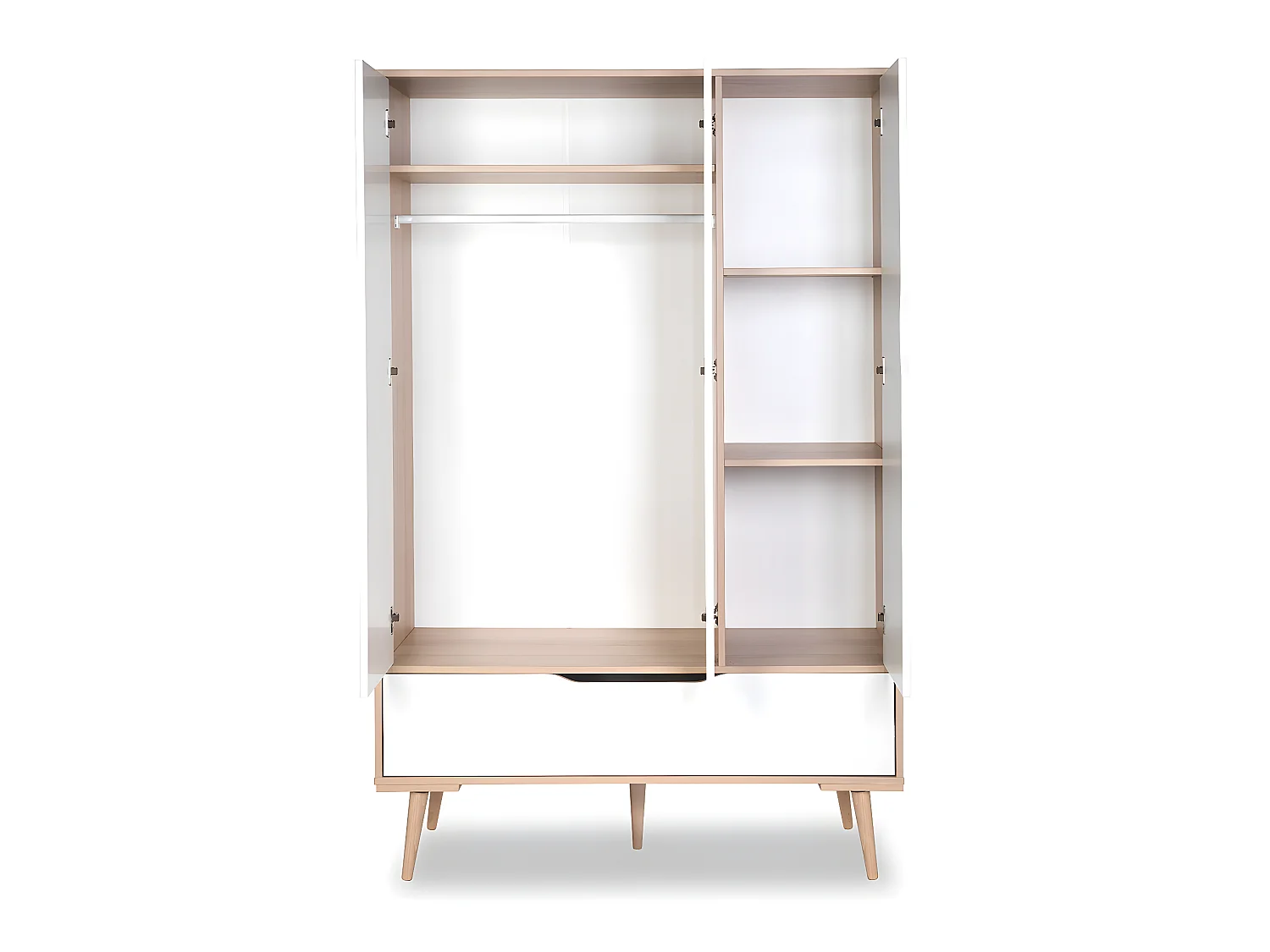 Lit bébé 60x120 et armoire 3 portes LittleSky by Klups Sofie Blanc