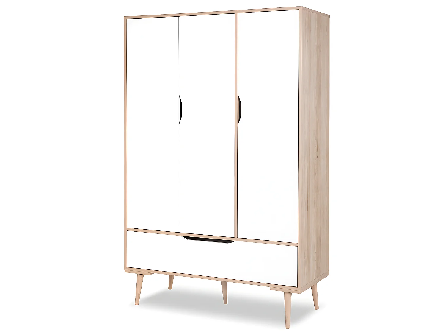 Lit bébé 60x120 et armoire 3 portes LittleSky by Klups Sofie Blanc