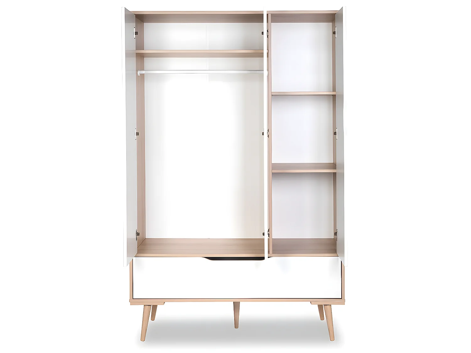 Lit bébé 60x120 et armoire 3 portes LittleSky by Klups Sofie Blanc