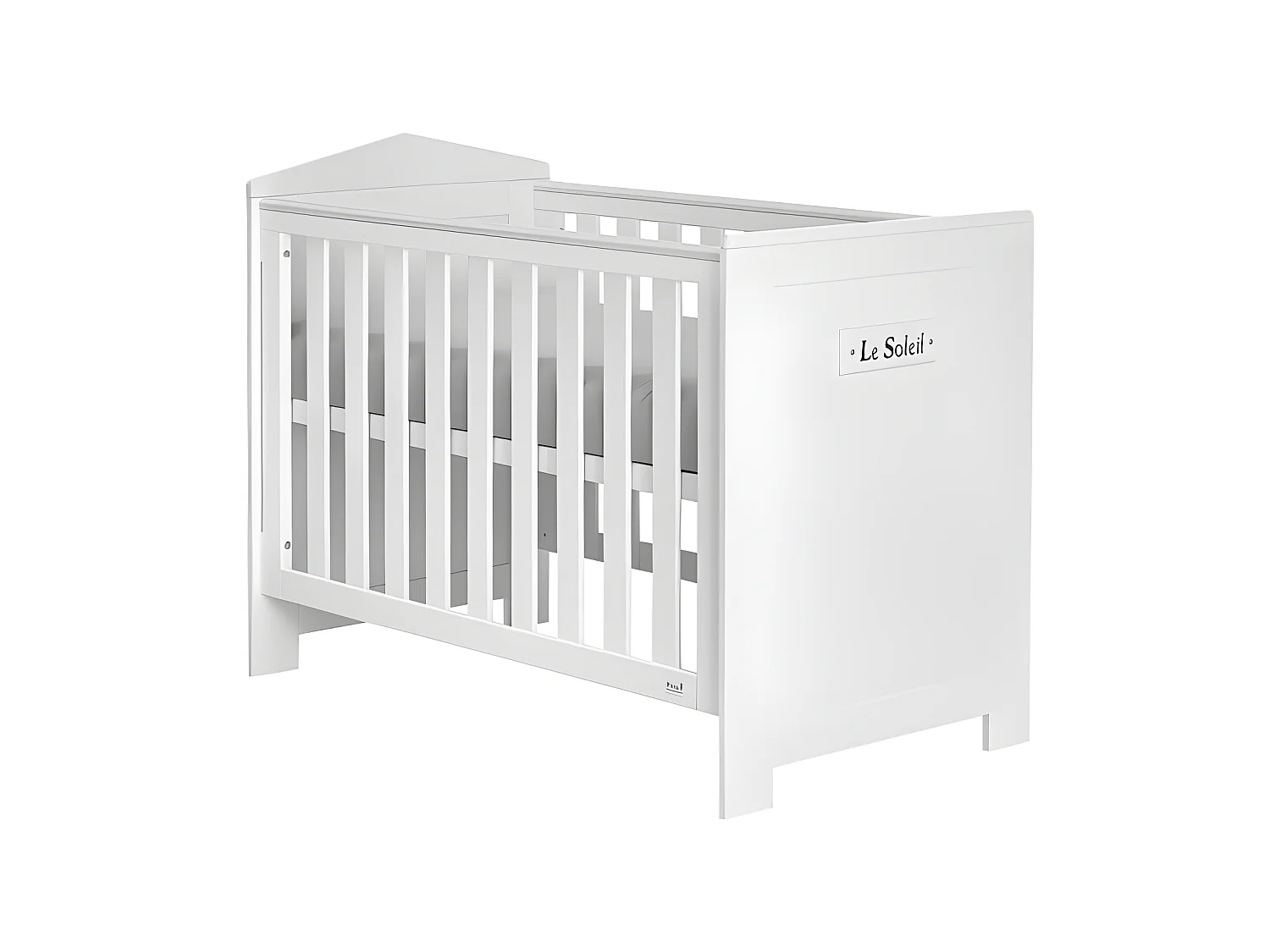 Chambre complète lit bébé - commode à langer - armoire Marsylia MDF Blanc