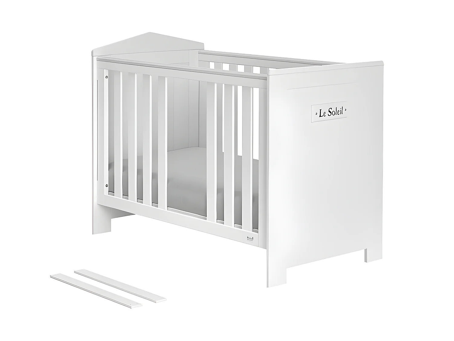 Chambre complète lit bébé - commode à langer - armoire Marsylia MDF Blanc