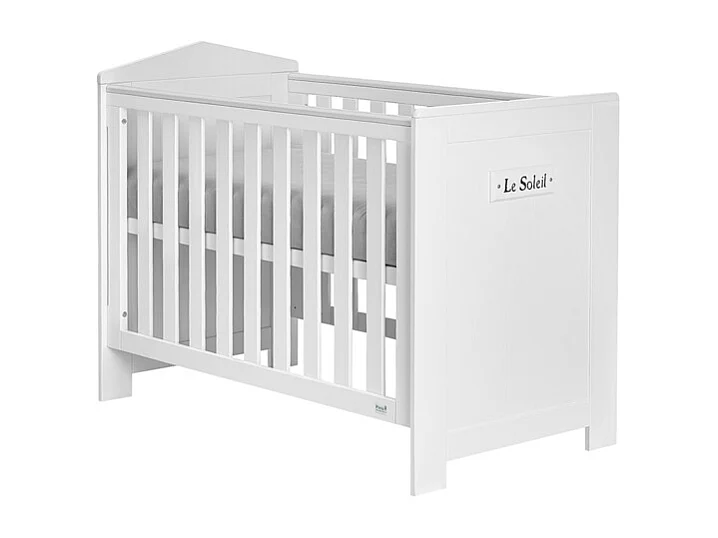 Chambre complète lit bébé - commode à langer - armoire Marsylia MDF Blanc