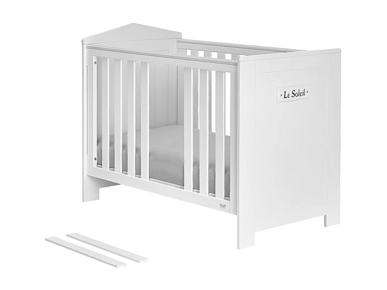 Chambre complète lit bébé - commode à langer - armoire Marsylia MDF Blanc