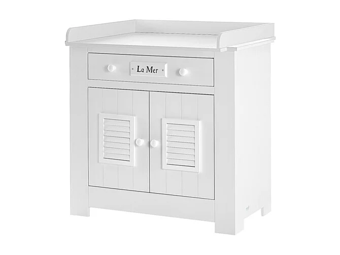 Chambre complète lit bébé - commode à langer - armoire Marsylia MDF Blanc