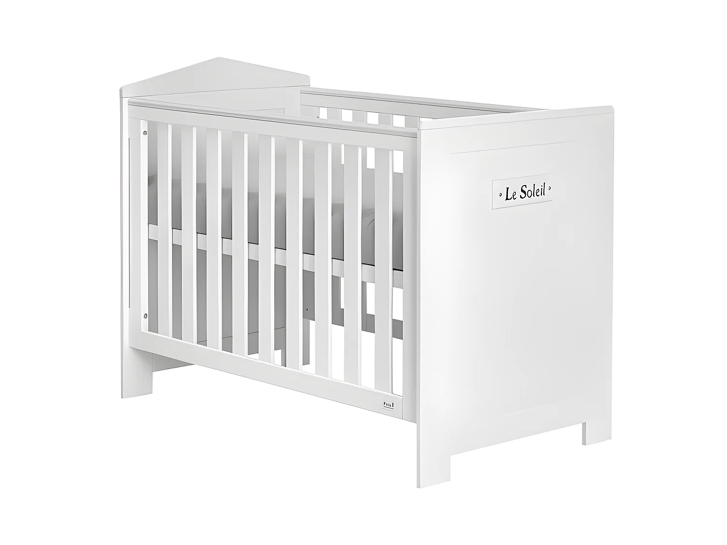 Chambre complète lit bébé - commode à langer - armoire Marsylia MDF Blanc