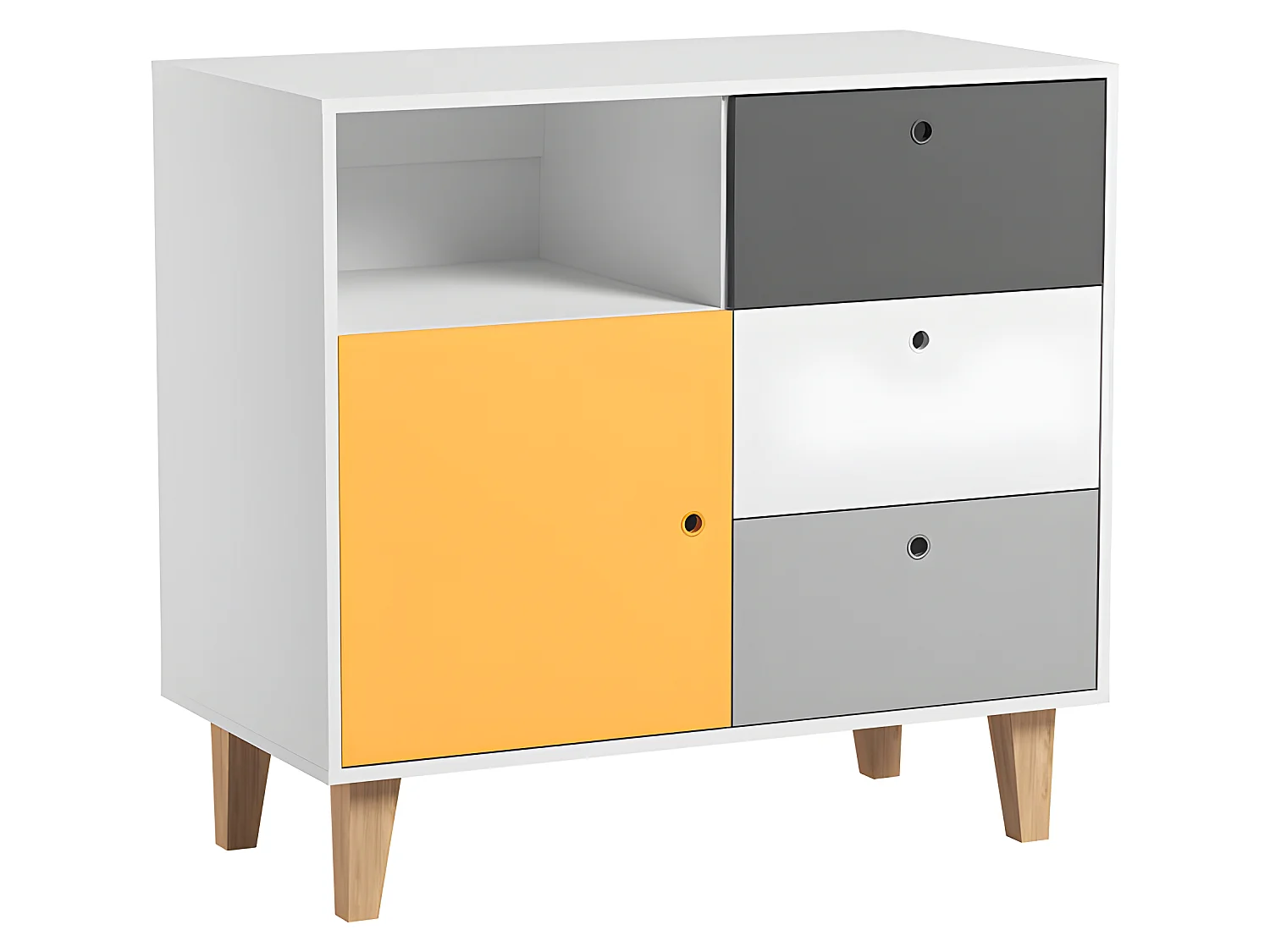 Lit bébé et Commode à langer Concept Jaune