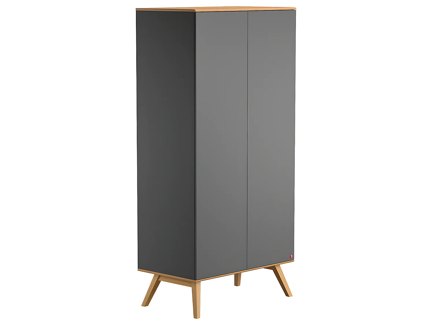 Lit bébé et Armoire Nature Gris