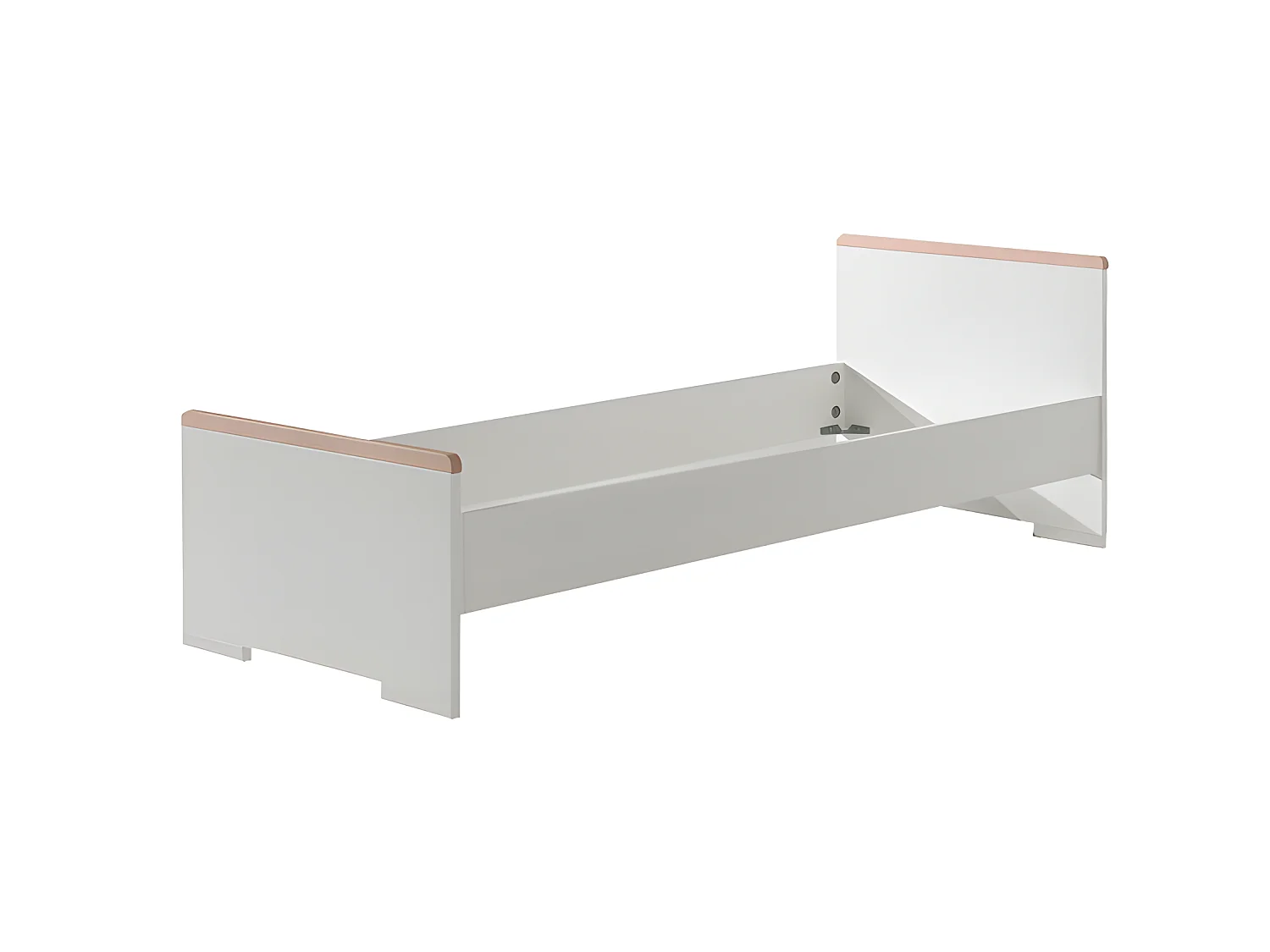 Pack - Lit Enfant, Chevet, Armoire 2 Portes & Bureau "London" Blanc