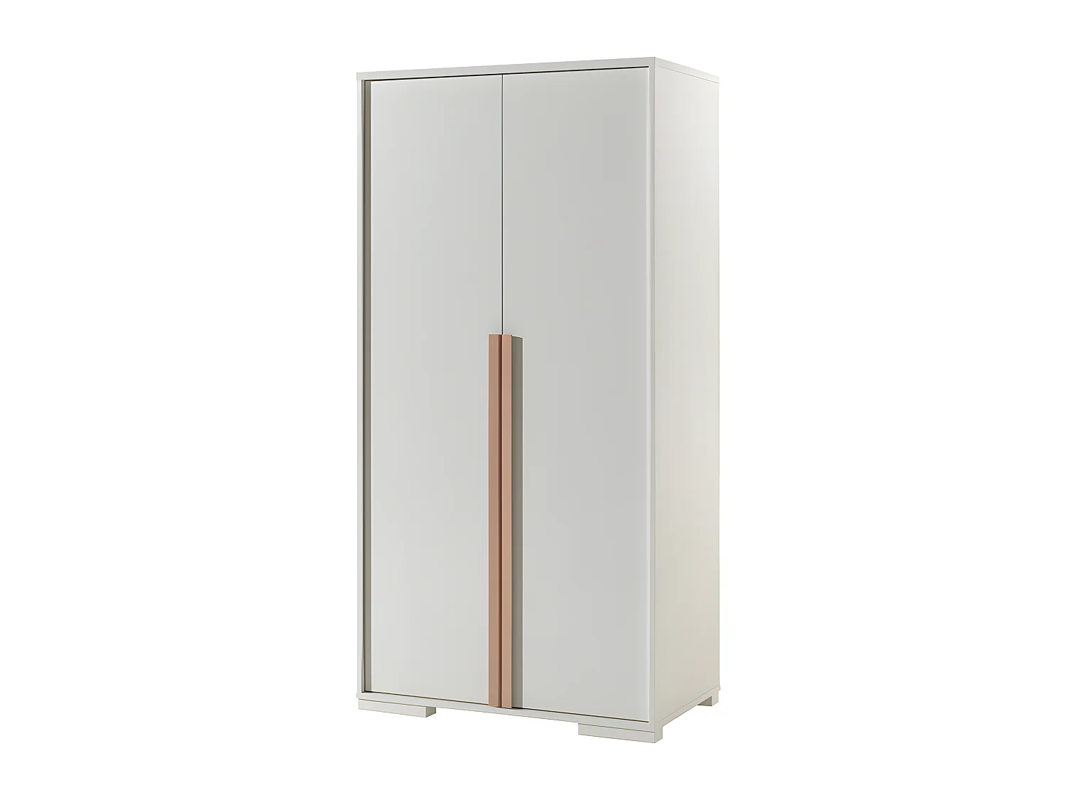 Pack - Lit Enfant, Chevet, Armoire 2 Portes & Bureau "London" Blanc