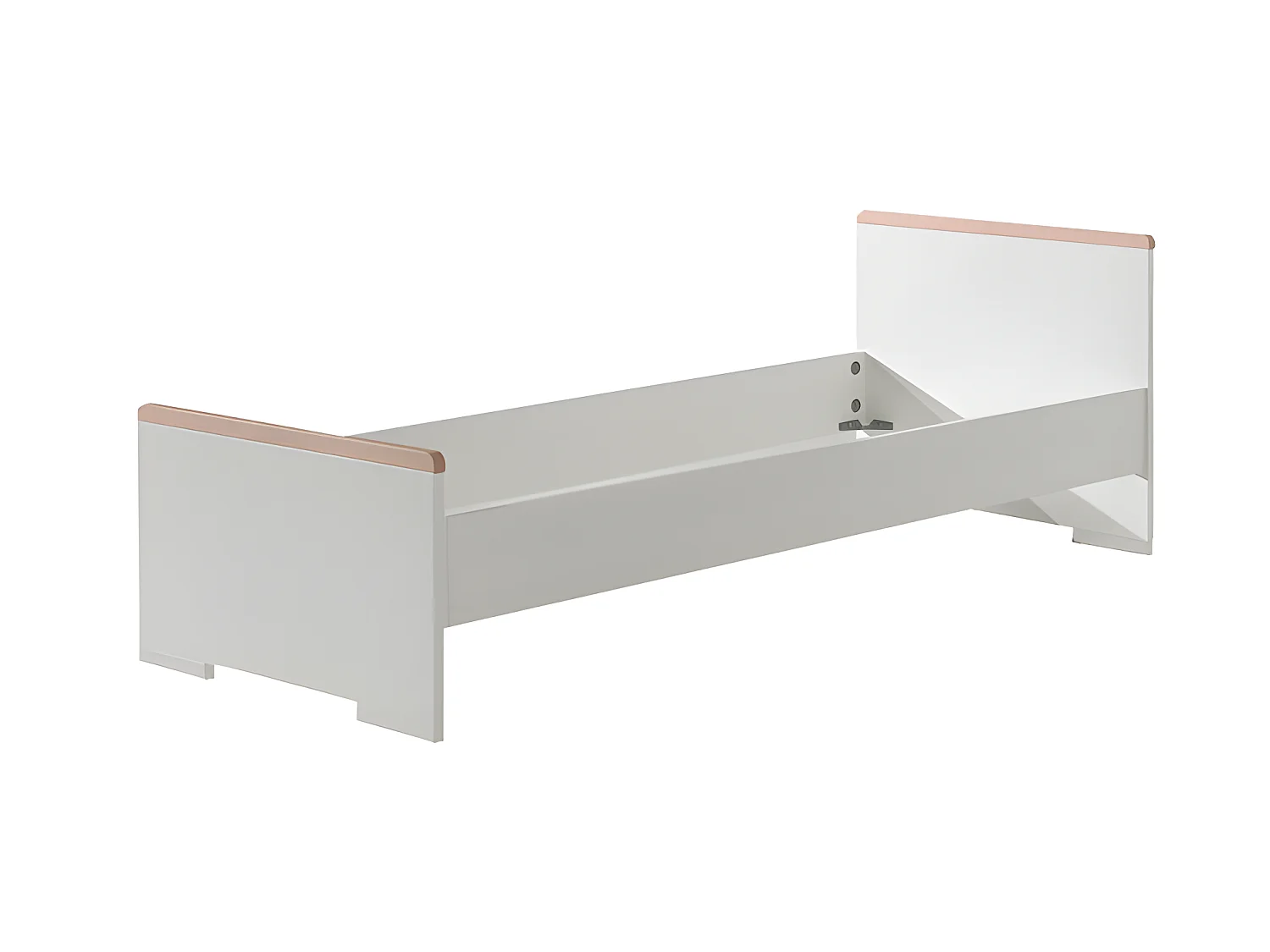 Pack - Lit Enfant, Chevet, Armoire 2 Portes & Bureau "London" Blanc