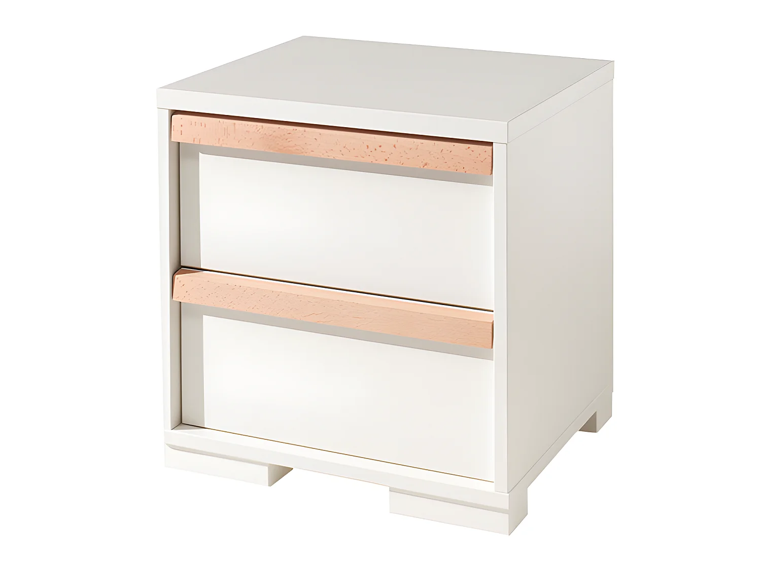 Pack - Lit Enfant, Chevet, Armoire 2 Portes & Bureau "London" Blanc