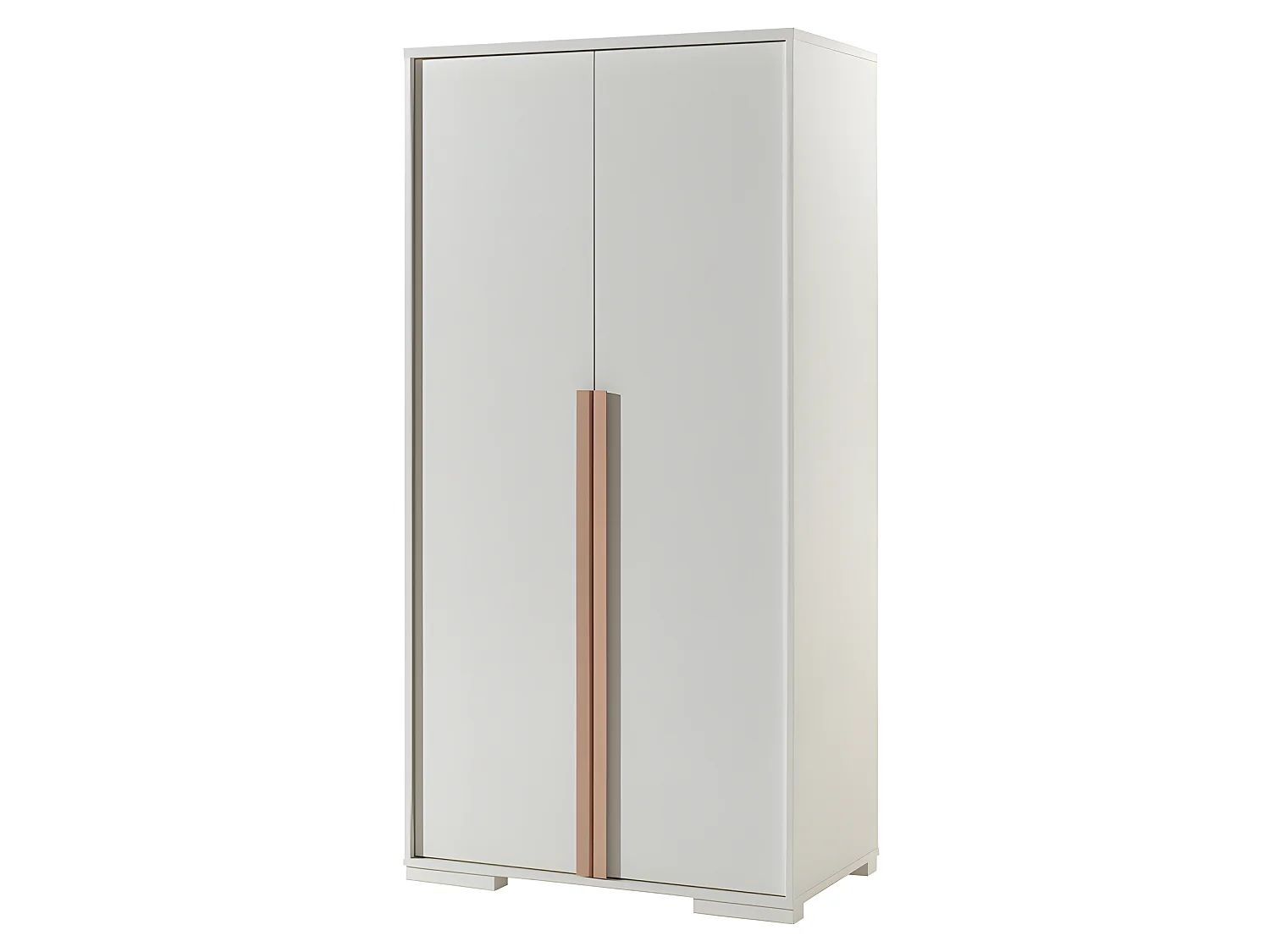 Pack - Lit Enfant, Chevet, Armoire 2 Portes & Bureau "London" Blanc
