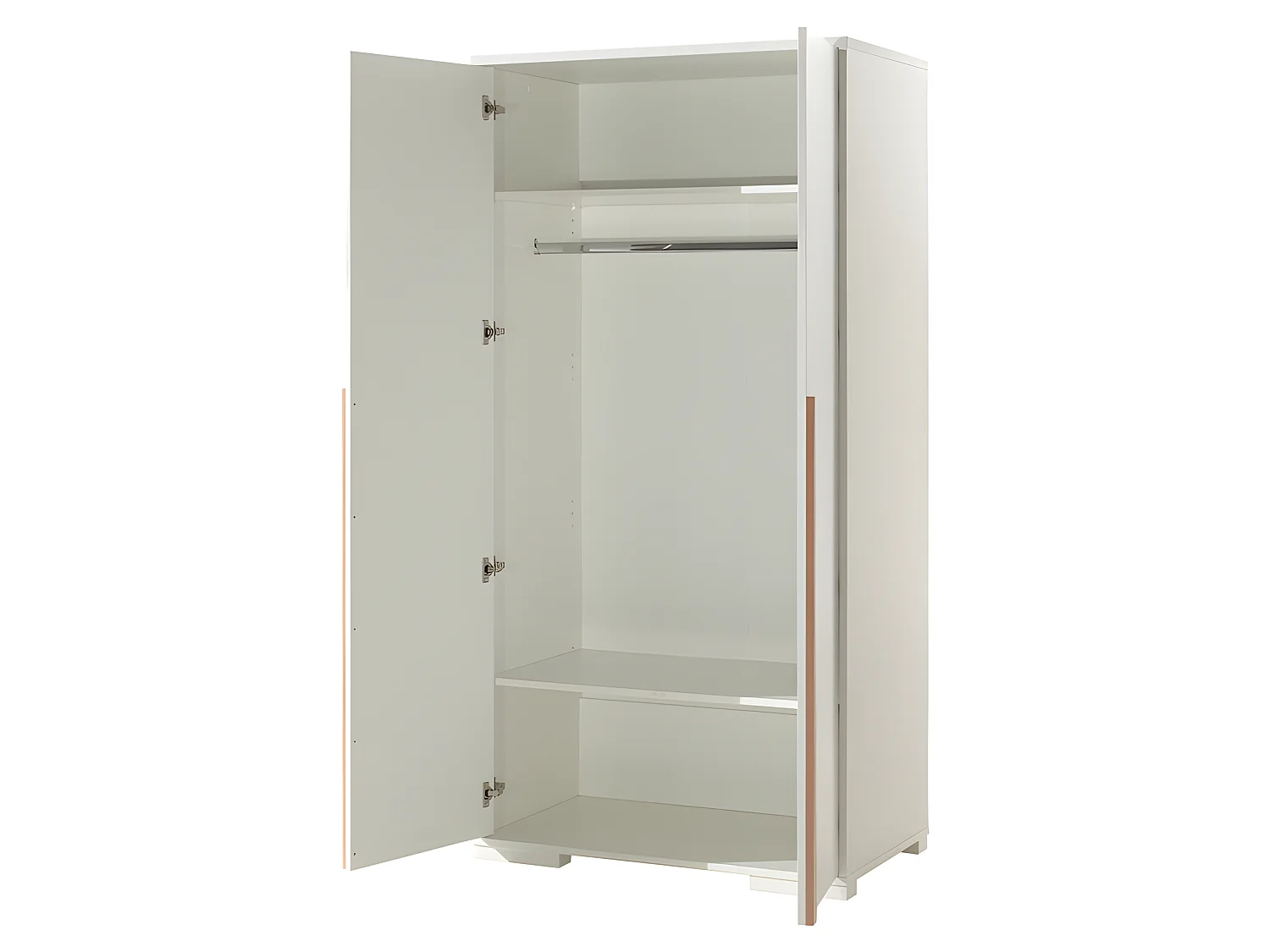 Pack - Lit Enfant, Chevet, Armoire 2 Portes & Bureau "London" Blanc
