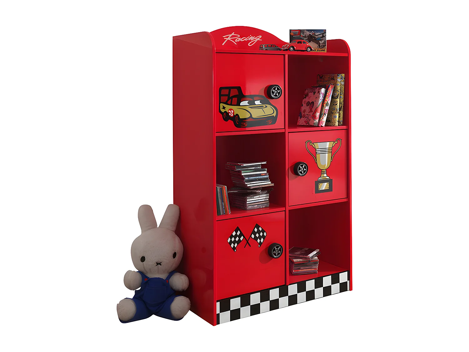 Pack - Lit Enfant Voiture & Armoire "Gran Turismo" Bleu & Rouge