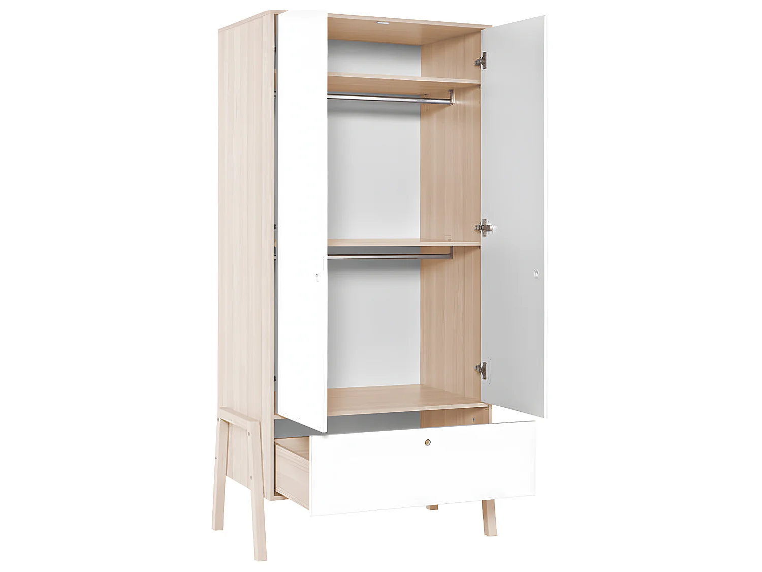 Lit bébé et Armoire Spot Blanc