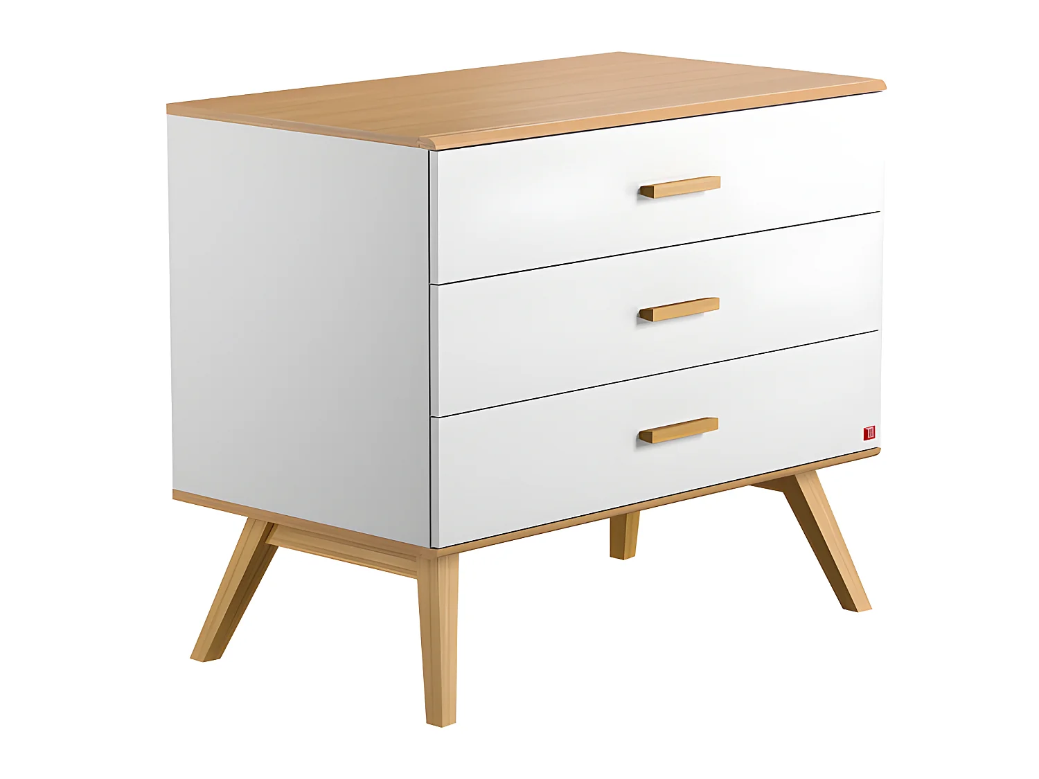 Lit bébé évolutif et Commode à langer Nautis Blanc