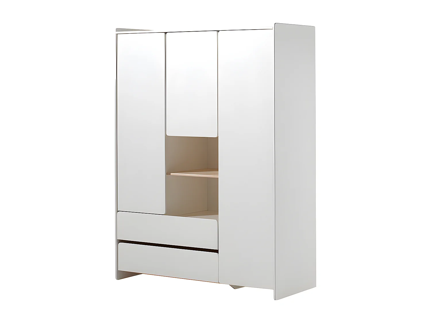 Pack - Lit Bébé 60x120cm, Commode, Plan à Langer & Armoire "Kiddy" Blanc