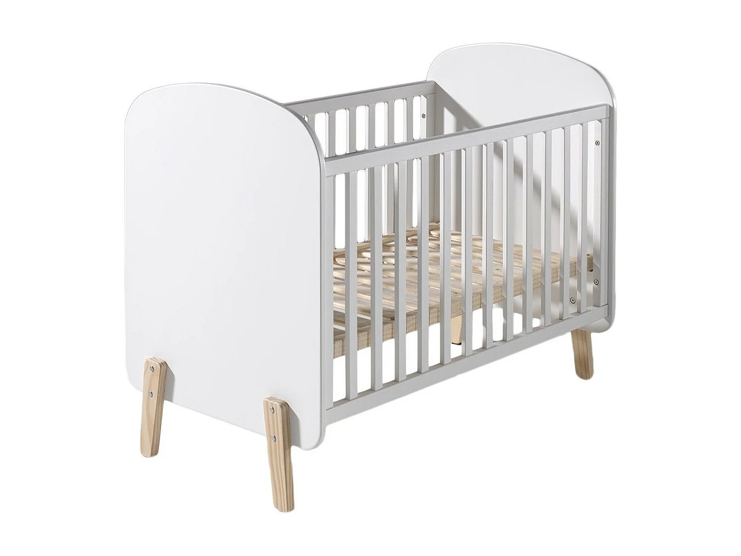 Pack - Lit Bébé 60x120cm, Commode, Plan à Langer & Armoire "Kiddy" Blanc