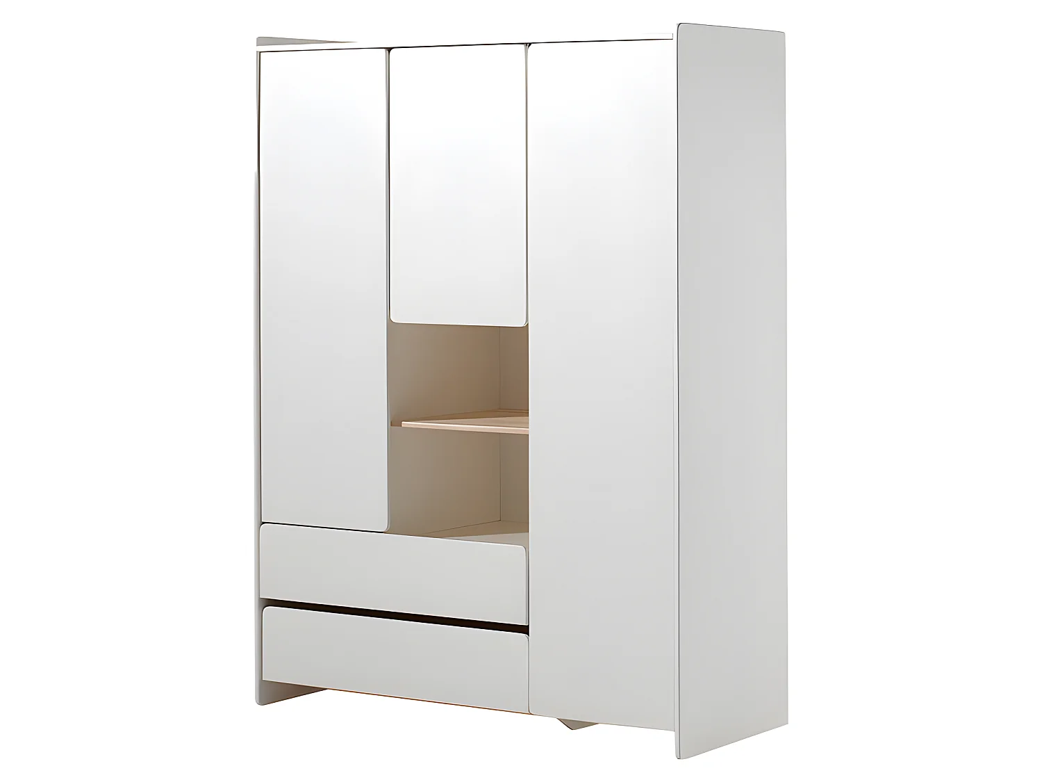 Pack - Lit Bébé 60x120cm, Commode, Plan à Langer & Armoire "Kiddy" Blanc
