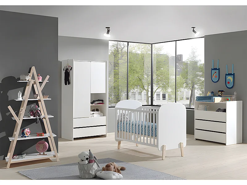 Chambre Complète Bébé 5P "Kiddy II" Blanc
