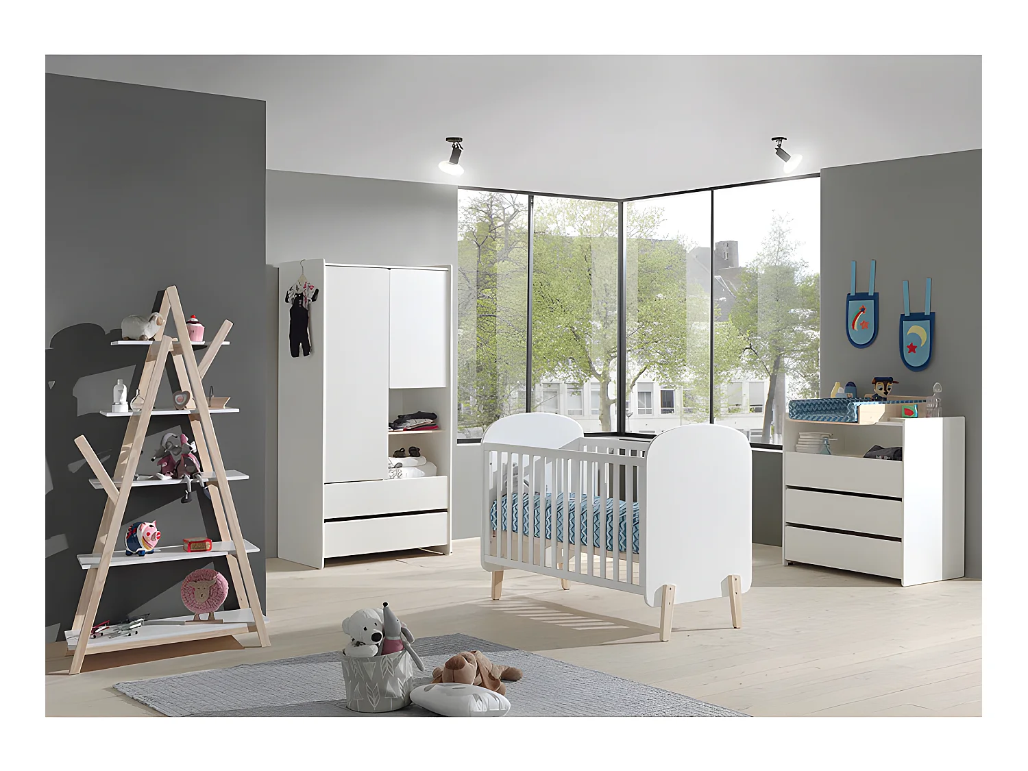Chambre Complète Bébé 5P "Kiddy II" Blanc