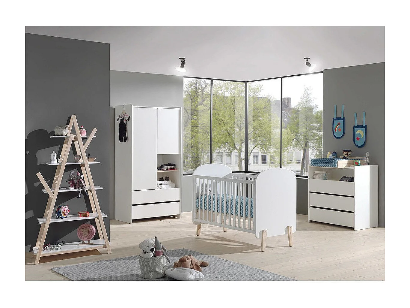 Chambre Complète Bébé 5P "Kiddy II" Blanc