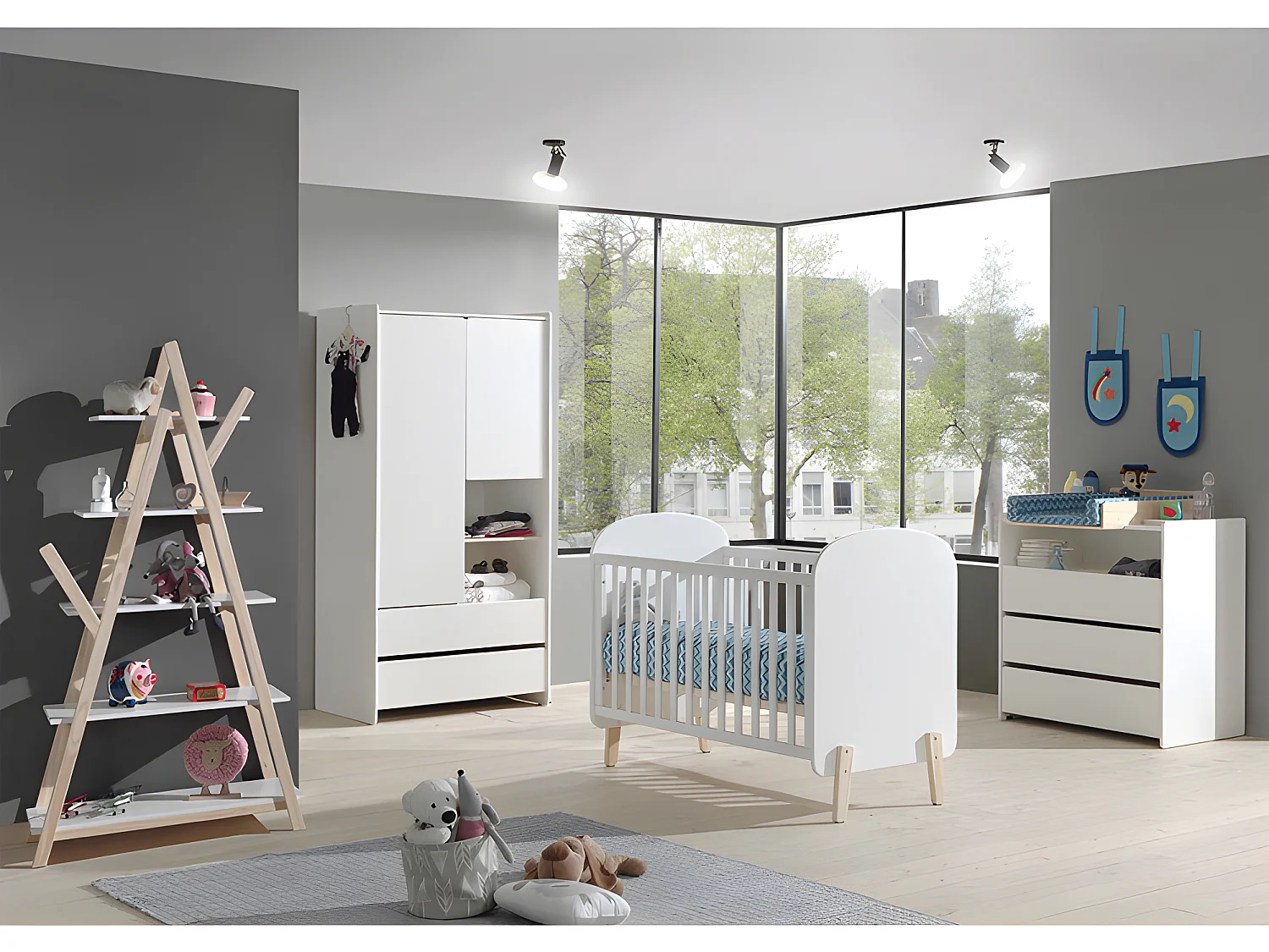 Chambre Complète Bébé 5P "Kiddy II" Blanc