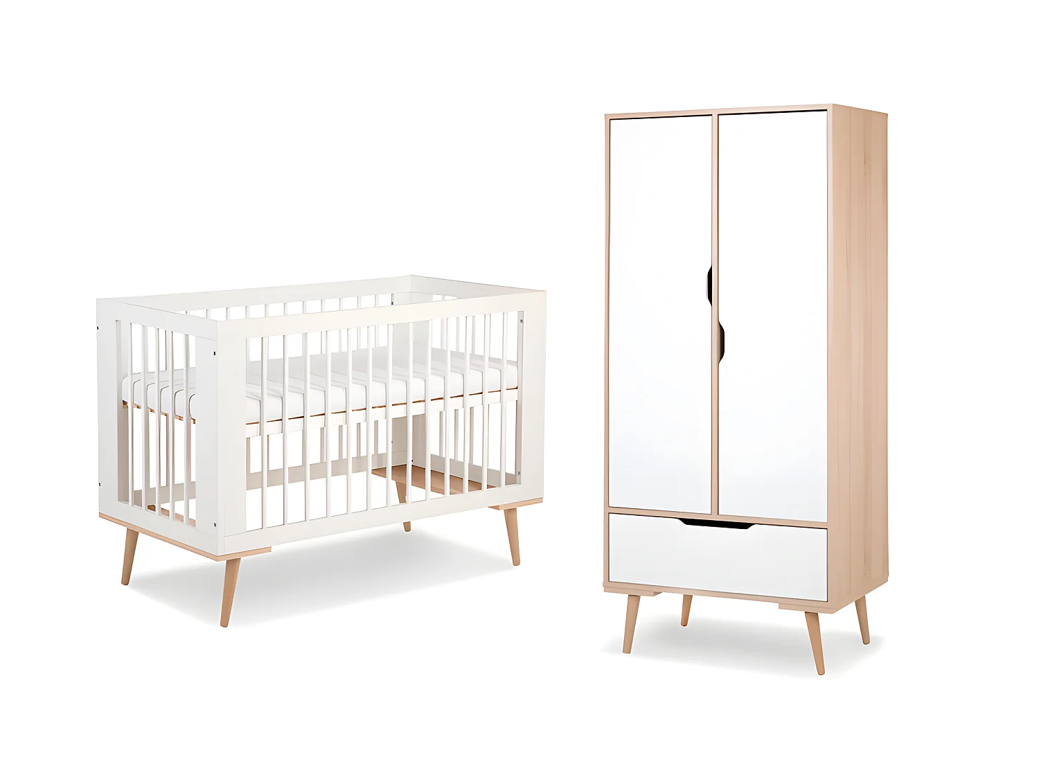 Lit bébé et armoire LittleSky by Klups Sofie Blanc