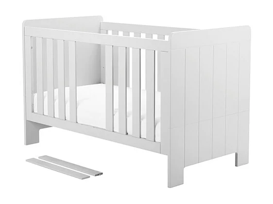 Chambre complète lit bébé évolutif - commode à langer - armoire Calmo Blanc