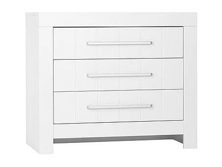 Chambre complète lit bébé évolutif - commode à langer - armoire Calmo Blanc