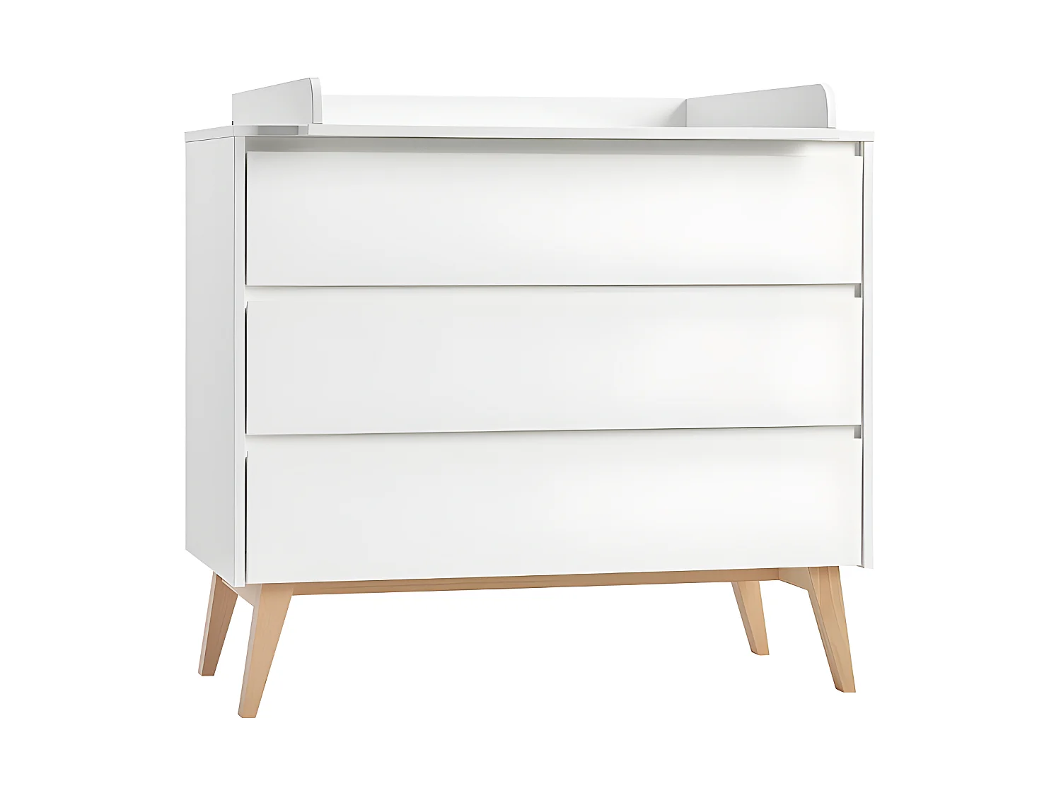 Chambre complète lit évolutif 60x120 commode à langer et armoire 2 portes Swing - Blanc et bois