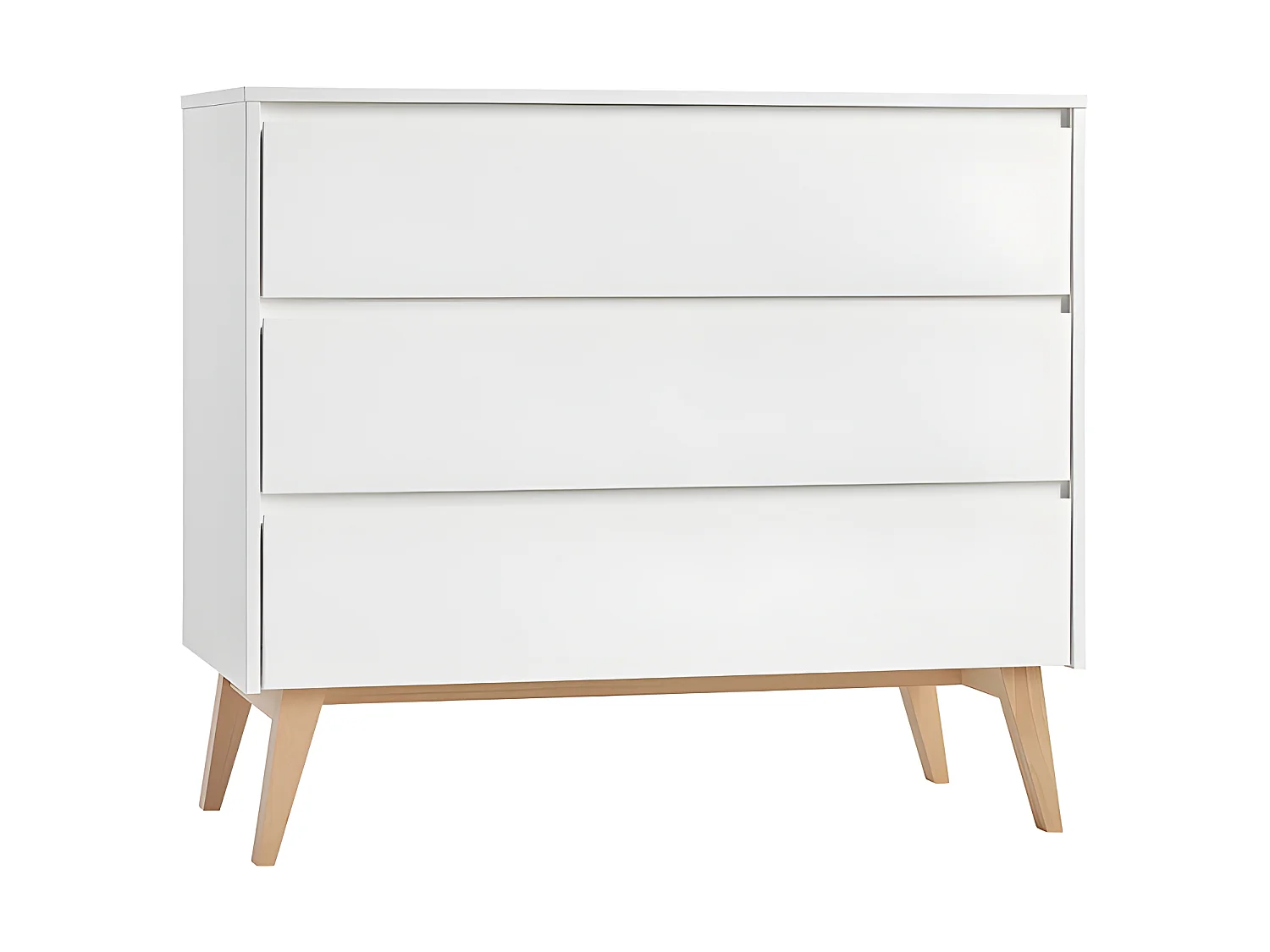 Chambre complète lit évolutif 60x120 commode à langer et armoire 2 portes Swing - Blanc et bois
