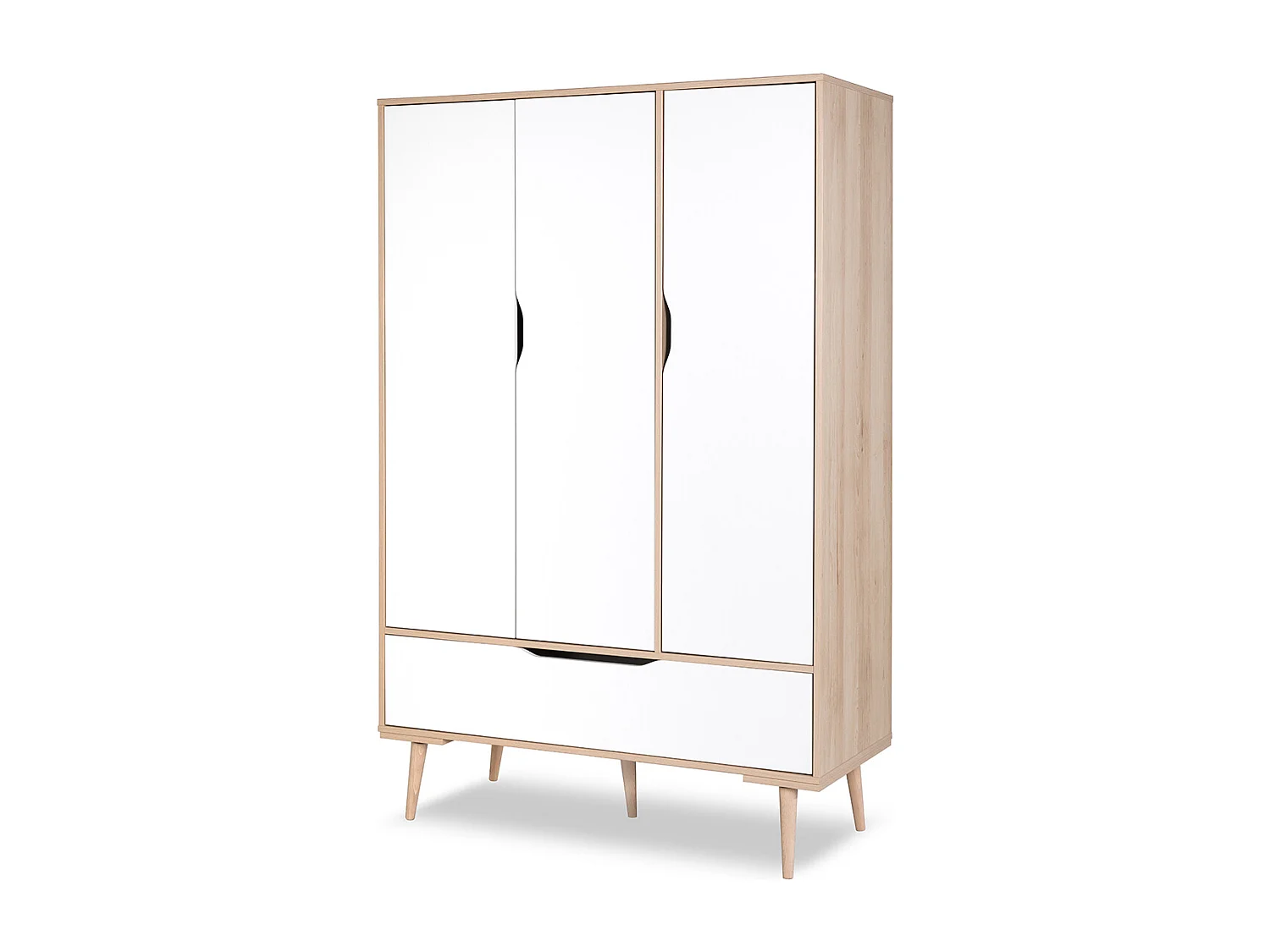 Chambre complète lit bébé 60x120 - commode à langer - armoire 3 portes LittleSky by Klups Sofie Blanc