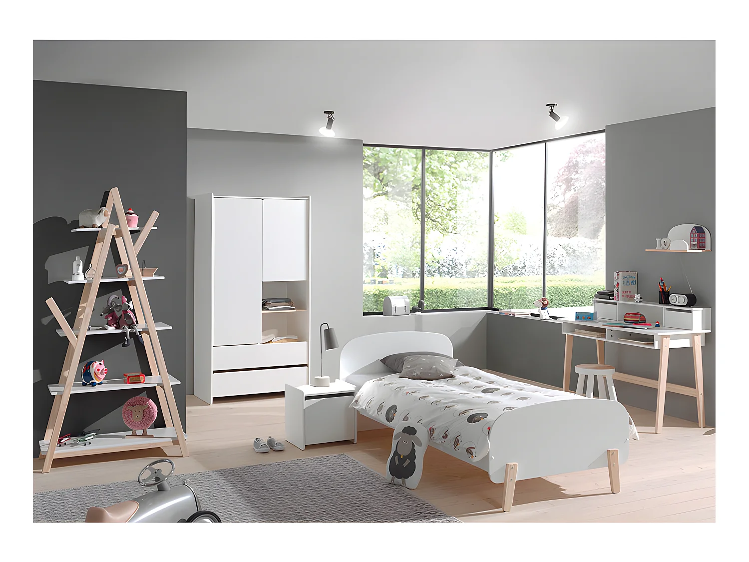 Chambre Complète Enfant 5P "Kiddy" Blanc