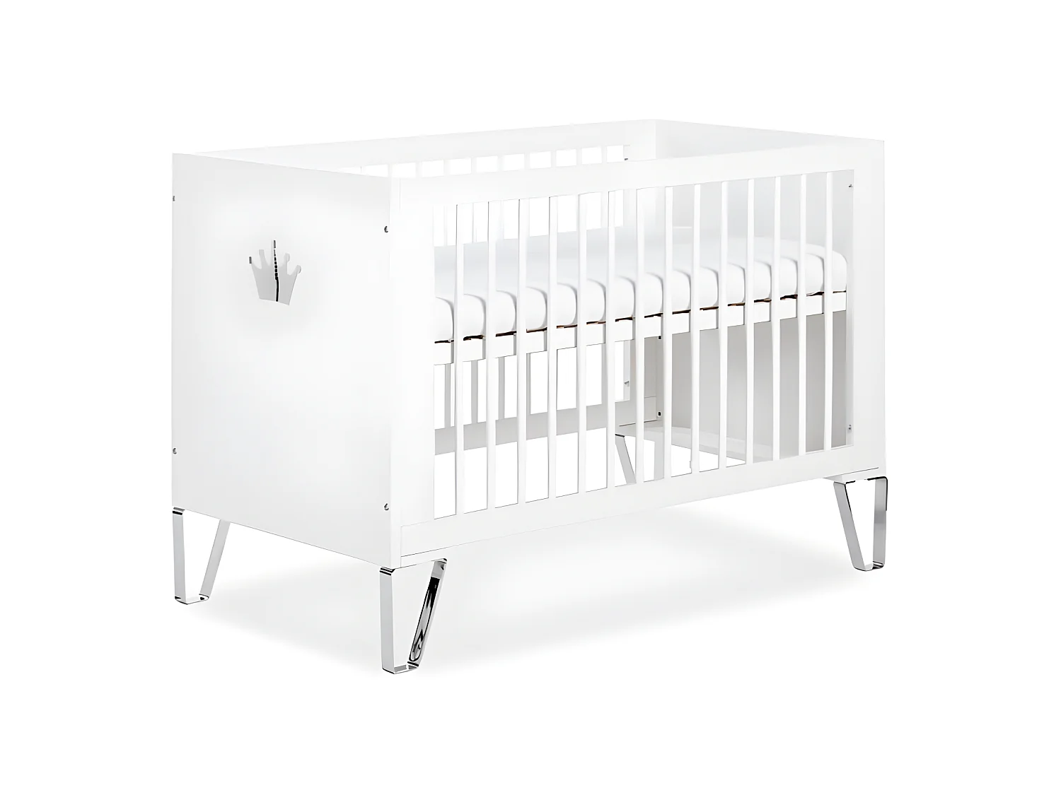 Lit bébé et Commode à langer LittleSky by Klups Blanka Blanc