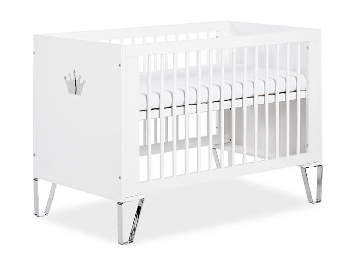 Lit bébé et Commode à langer LittleSky by Klups Blanka Blanc