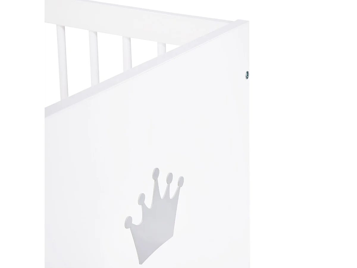 Lit bébé et Commode à langer LittleSky by Klups Blanka Blanc