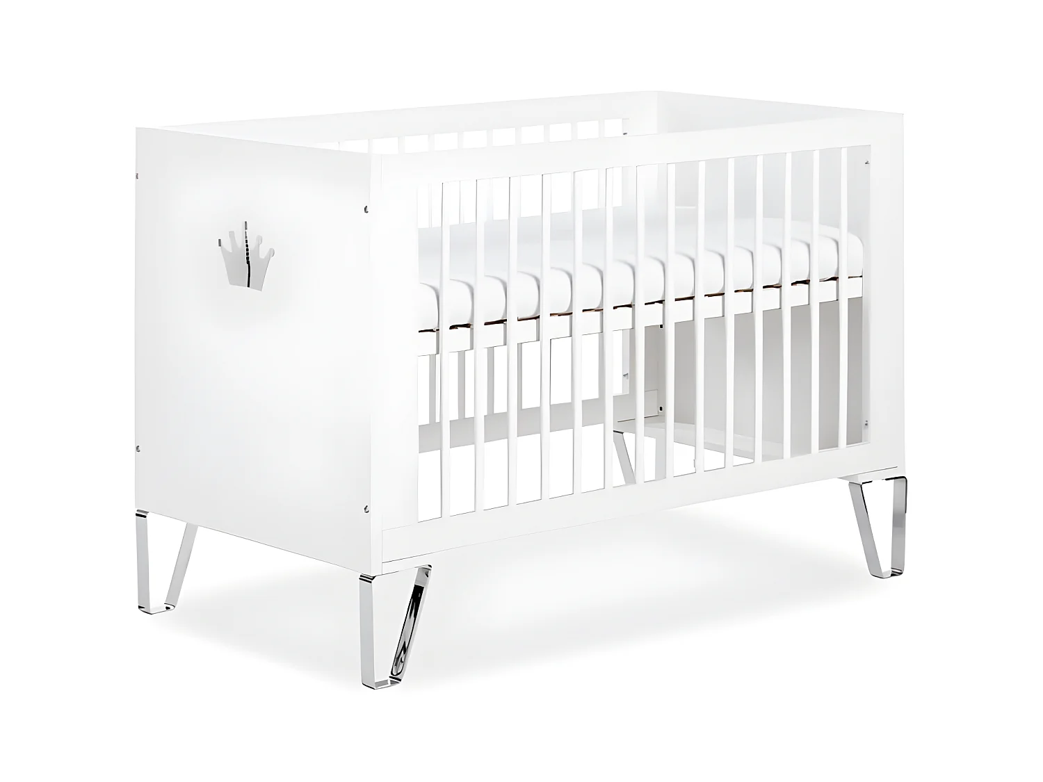 Lit bébé et Commode à langer LittleSky by Klups Blanka Blanc