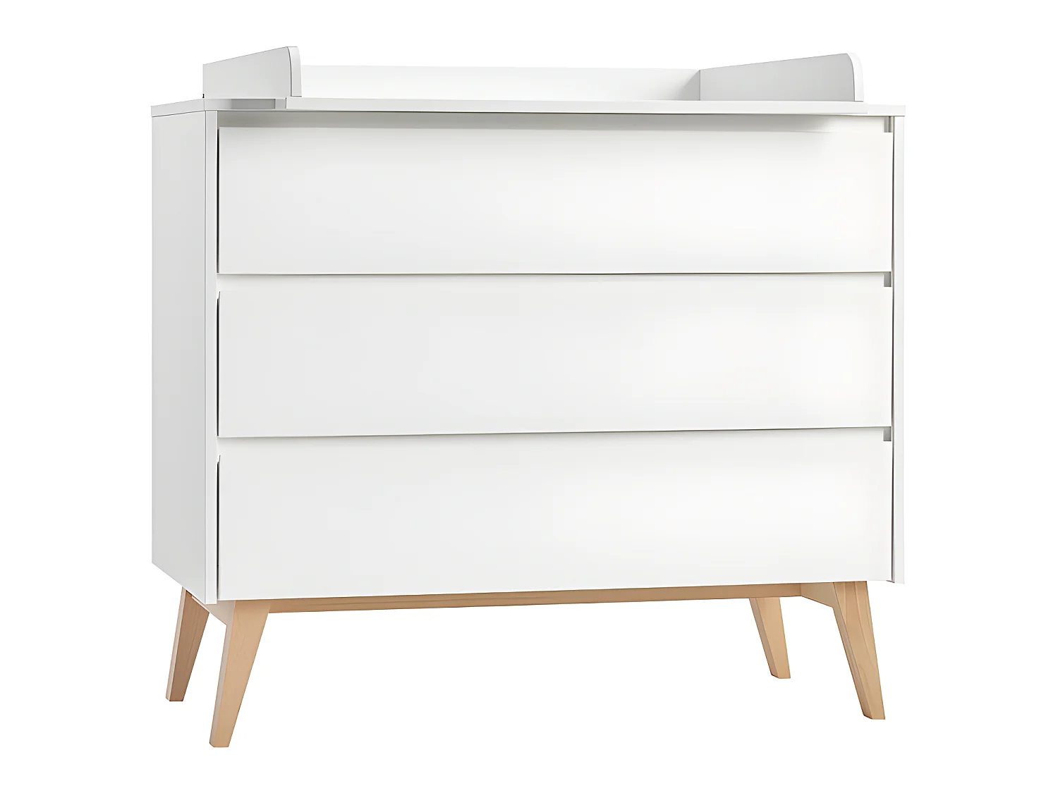 Chambre complète lit évolutif 70x140 commode à langer et armoire 2 portes Swing - Blanc et bois
